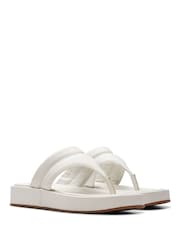 Clarks White Leather Alda Walk Sandals - Image 3 of 6