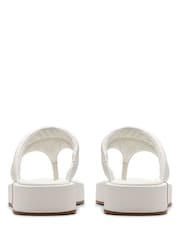 Clarks White Leather Alda Walk Sandals - Image 4 of 6
