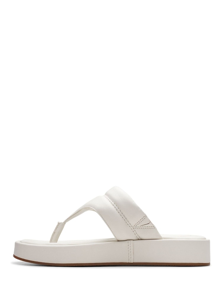 Clarks White Leather Alda Walk Sandals - Image 6 of 6