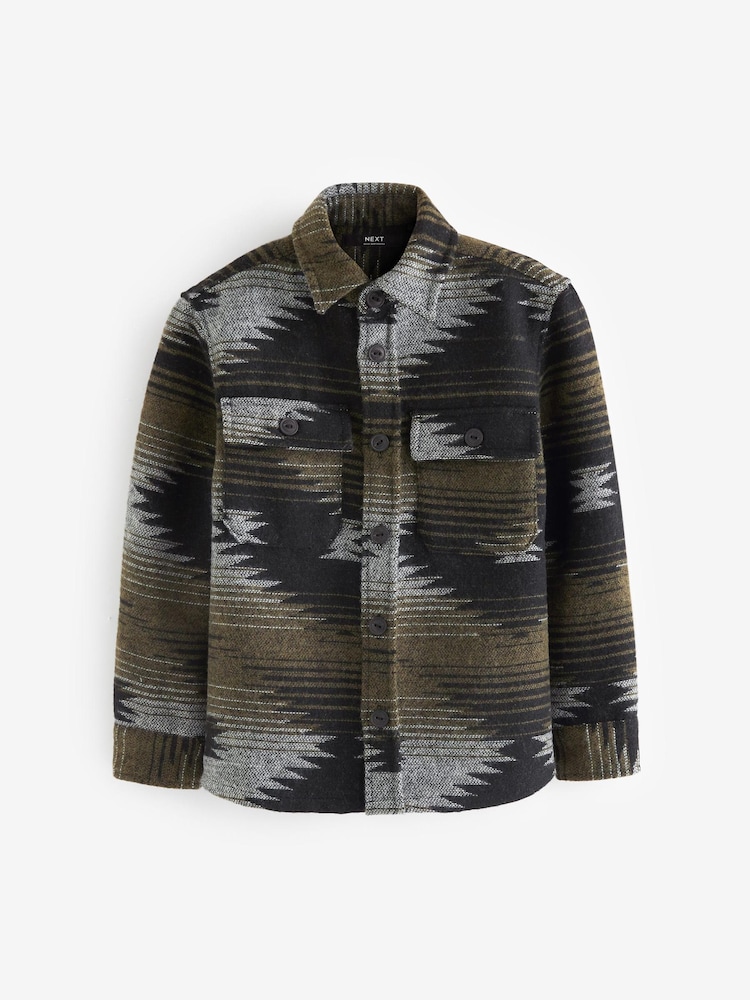 Black Patterned Overshirt (3-16yrs) - Image 1 of 3