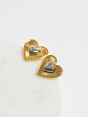Mood Gold Tone Coloured Crystal Meaningful Charm Huggie Hoop Earrings 2 Pack - Image 3 of 4