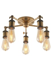 Gallery Home Antique Brass 5 Light Flush Hamilton Flush Ceiling Light - Image 3 of 3