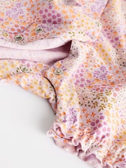 Purple Floral Baby Vest Rompers 3 Pack - Image 10 of 10