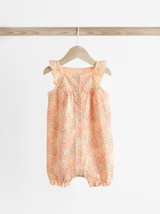 Purple Floral Baby Vest Rompers 3 Pack - Image 5 of 10