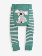Jojo Maman Bébé Blue Koala Stripe Knitted Leggings - Image 1 of 2