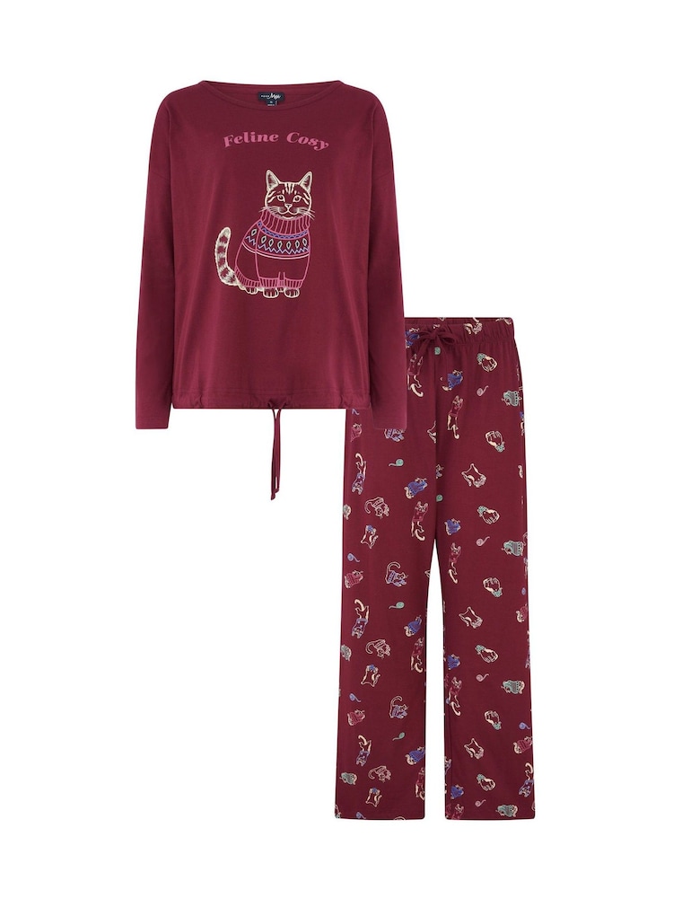 Pour Moi Pink Cotton Long Sleeve Wide Leg Trouser Pyjamas Set - Image 4 of 4 Pour Moi Pink Cotton Long Sleeve Wide Leg Trouser Pyjamas Set - Image 4 of 4