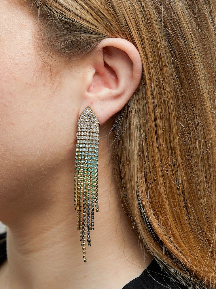 Mood Gold Tone Ombre Diamante Shower Drop Earrings - Image 1 of 3