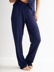 Pour Moi Blue Trouser Sofa Loves Lace Soft Jersey Pyjama Bottoms - Image 2 of 4