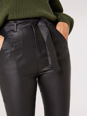 Apricot Black Leather Look Belted Trousers - Image 4 of 4