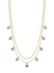Mood Gold Tone Pearl Coastal Channel Charm Necklaces Pack of 2 - Image 1 of 4