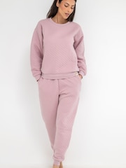 Pour Moi Pink Quilted Lounge Pyjamas - Image 3 of 4