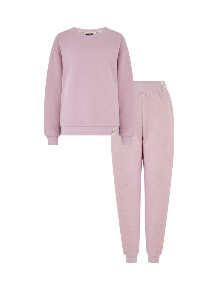 Pour Moi Pink Quilted Lounge Pyjamas - Image 4 of 4 Pour Moi Pink Quilted Lounge Pyjamas - Image 4 of 4