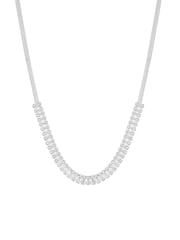 Mood Silver Tone Crystal Baguette Choker Necklace - Image 1 of 4