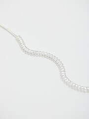 Mood Silver Tone Crystal Baguette Choker Necklace - Image 4 of 4