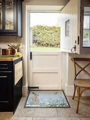 Hug Rug Grey Sally Swannell Hare & Shepherd's Purse Mat - Image 1 of 4