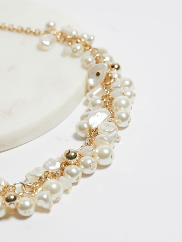 Mood Gold Pearl And Polished Shaker Necklace - Image 5 of 5