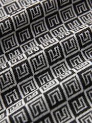 Monochrome Geo High Neck Long Sleeve Mini Dress - Image 5 of 5