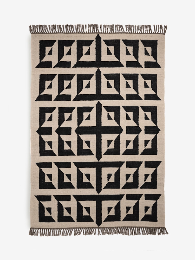 French Connection Natural Sundial Wool Flatweave Rug - Image 2 of 5