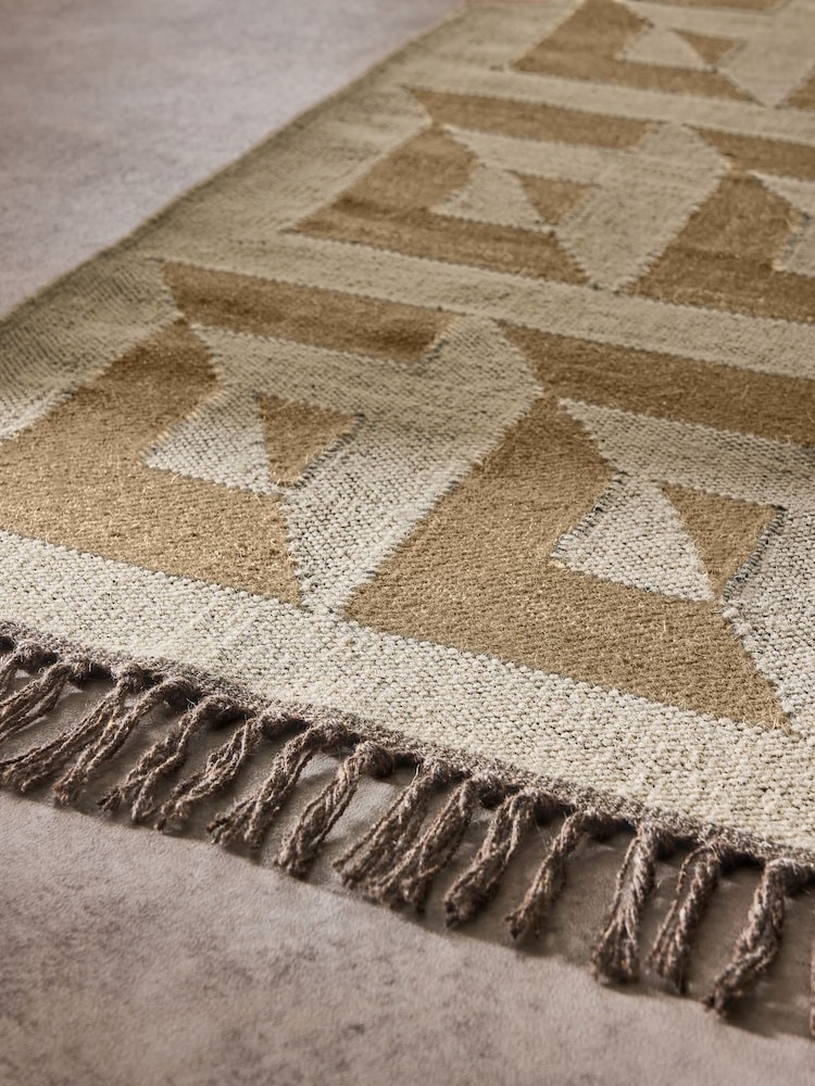 French Connection Natural Sundial Wool Flatweave Rug - Image 5 of 5 French Connection Natural Sundial Wool Flatweave Rug - Image 5 of 5