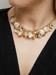 Mood Gold Tone Pearl And Polished Flower Charm Shaker Necklace - Image 2 of 2