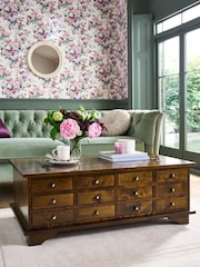 Laura Ashley Dark Chestnut Garrat 12 Drawer Coffee Table - Image 2 of 7