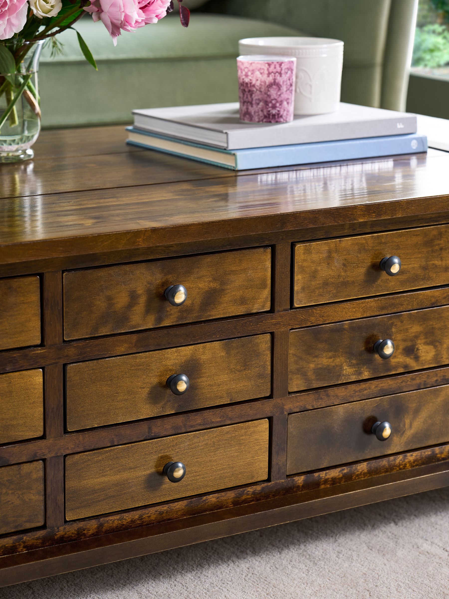 Buy Laura Ashley Dark Chestnut Garrat 12 Drawer Coffee Table