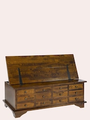 Laura Ashley Dark Chestnut Garrat 12 Drawer Coffee Table - Image 5 of 7