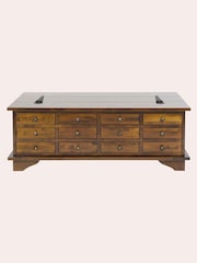 Laura Ashley Dark Chestnut Garrat 12 Drawer Coffee Table - Image 6 of 7