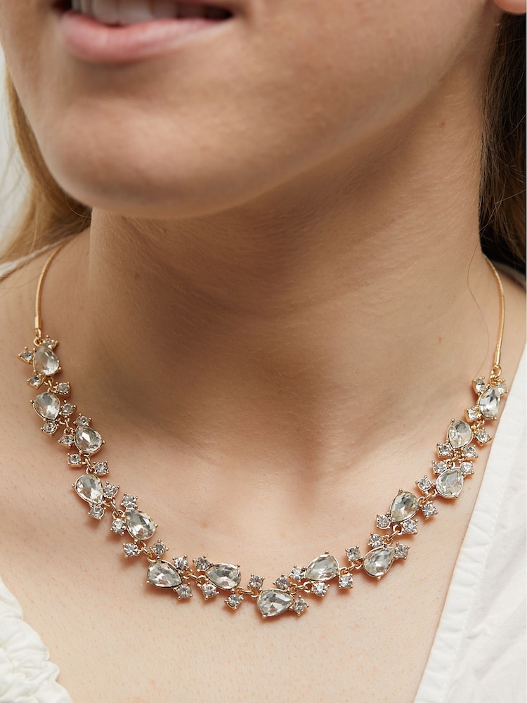 Mood Silver Crystal Mixed Stone Adjustable Toggle Necklace - Image 2 of 3