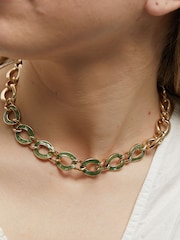 Mood Gold Tone Mother Of Pearl And Polished Interlinked Collar Necklace - Image 4 of 4