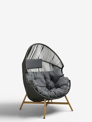 Black Helsinki Garden Single Egg Chair - Image 2 of 2