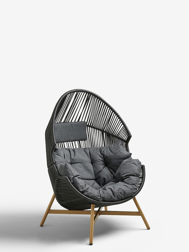Black Helsinki Garden Single Egg Chair - Image 2 of 2
