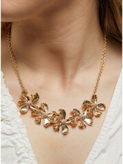 Mood Gold Polished Dipped Flower Graduated Collar Necklace - Image 2 of 3