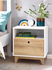 White/Wood Effect Parker Kids Bedside Table - Image 1 of 4