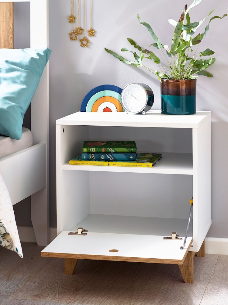 White/Wood Effect Parker Kids Bedside Table - Image 2 of 4