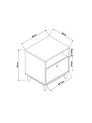 White/Wood Effect Parker Kids Bedside Table - Image 4 of 4