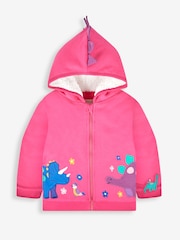 JoJo Maman Bébé Fuchsia Pink Dino Cosy Hoodie - Image 2 of 5