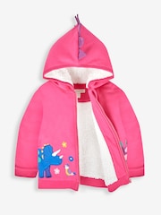 JoJo Maman Bébé Fuchsia Pink Dino Cosy Hoodie - Image 4 of 5