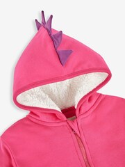JoJo Maman Bébé Fuchsia Pink Dino Cosy Hoodie - Image 5 of 5