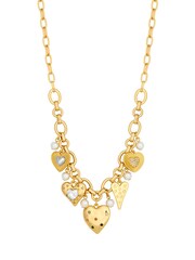 Mood Gold Tone Coloured Crystal Meaningful Heart Charm Necklace - Image 3 of 5