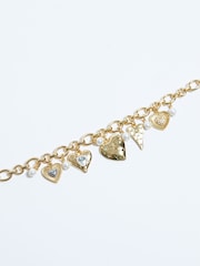 Mood Gold Tone Coloured Crystal Meaningful Heart Charm Necklace - Image 4 of 5