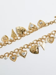 Mood Gold Tone Coloured Crystal Meaningful Heart Charm Necklace - Image 5 of 5