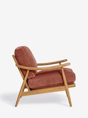 Relaxed Chenille Rust Orange Hampton Wooden Accent Chair - Image 6 of 8