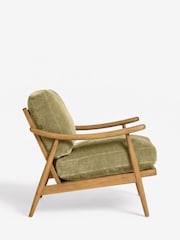 Relaxed Chenille Light Fern Green Hampton Wooden Accent Chair - Image 5 of 7