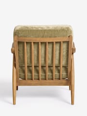 Relaxed Chenille Light Fern Green Hampton Wooden Accent Chair - Image 6 of 7