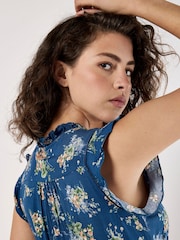Apricot Blue Ditsy Floral Print Midi Dress - Image 4 of 4