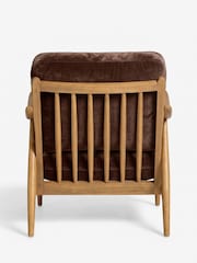 Relaxed Chenille Chocolate Brown Hampton Wooden Accent Chair - Image 7 of 8