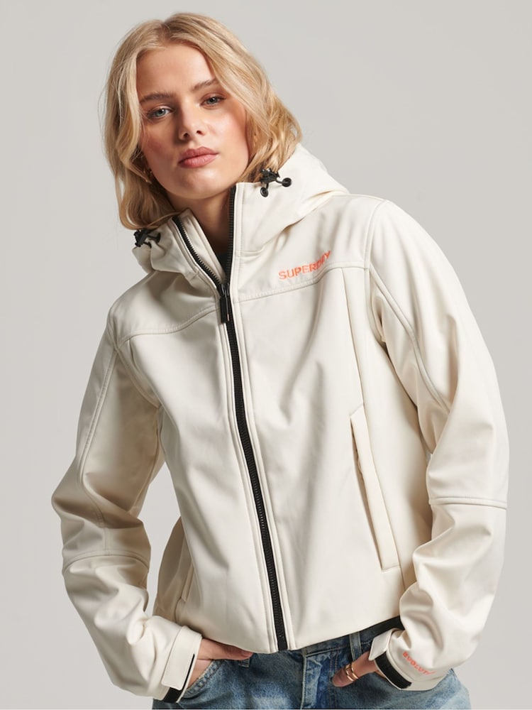 Superdry Cream Code Trekker Hooded Softshell Jacket - Image 1 of 6