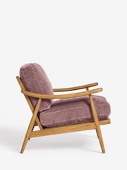 Relaxed Chenille Rose Pink Hampton Wooden Accent Chair - Image 6 of 8