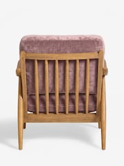 Relaxed Chenille Rose Pink Hampton Wooden Accent Chair - Image 7 of 8